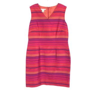 Size 12 Jillian Jones Pure Silk Striped Dress
